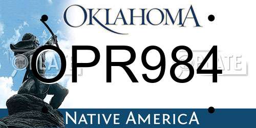 OPR984 Oklahoma License Plate