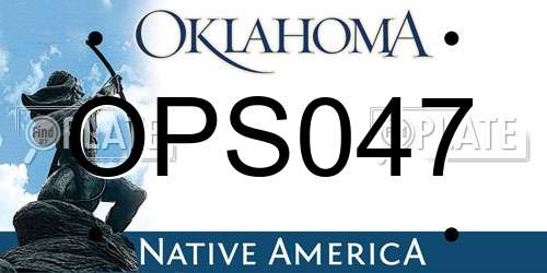 OPS047 Oklahoma License Plate