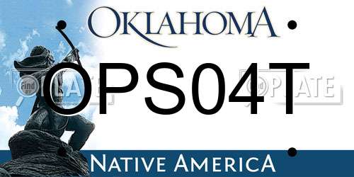 OPS04T Oklahoma License Plate