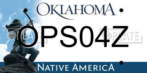 OPS04Z Oklahoma License Plate