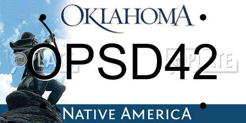 OPSD42 Oklahoma License Plate