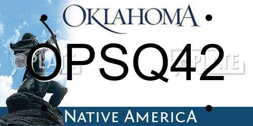 OPSQ42 Oklahoma License Plate