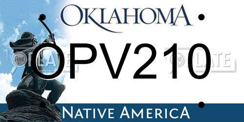 OPV210 Oklahoma License Plate