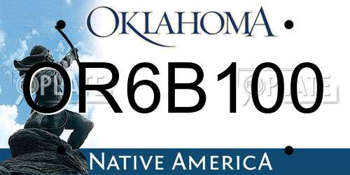 OR6B100 Oklahoma License Plate