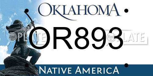 OR893 Oklahoma License Plate