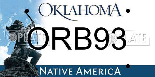 ORB93 Oklahoma License Plate
