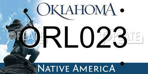 ORL023 Oklahoma License Plate