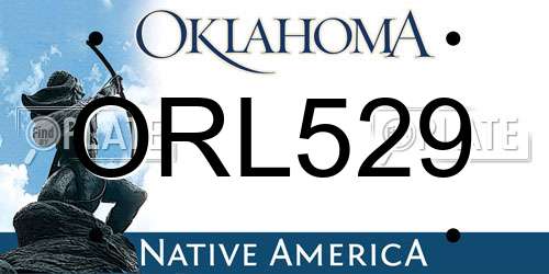 ORL529 Oklahoma License Plate