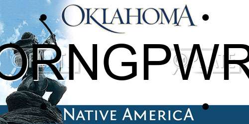 ORNGPWR Oklahoma License Plate