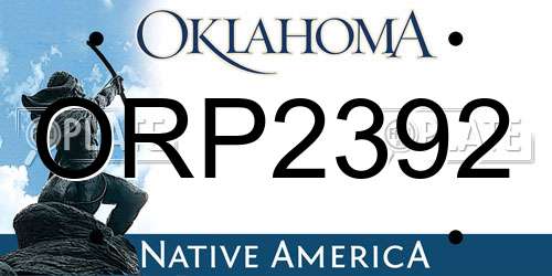 ORP2392 Oklahoma License Plate