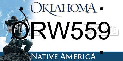 ORW559 Oklahoma License Plate