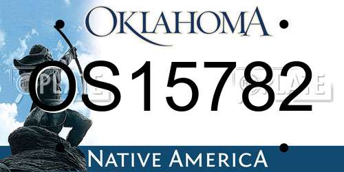 OS15782 Oklahoma License Plate
