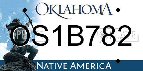 OS1B782 Oklahoma License Plate