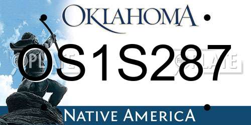 OS1S287 Oklahoma License Plate
