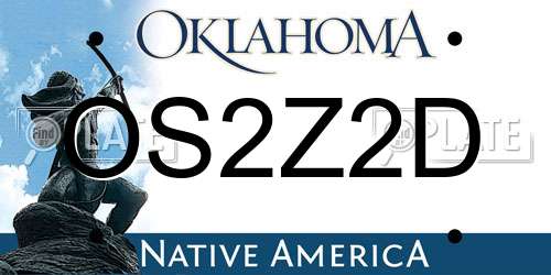 OS2Z2D Oklahoma License Plate