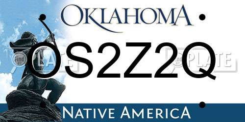 OS2Z2Q Oklahoma License Plate