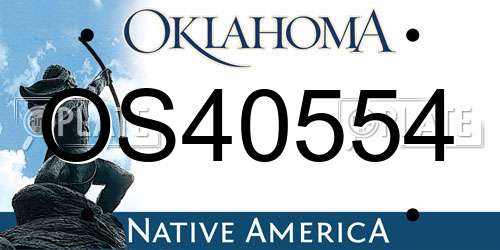 OS40554 Oklahoma License Plate