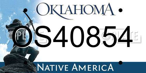 OS40854 Oklahoma License Plate
