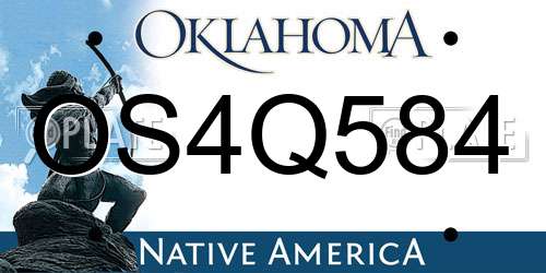 OS4Q584 Oklahoma License Plate