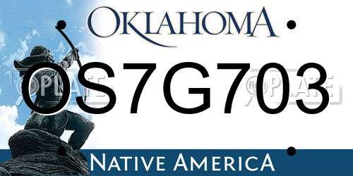 OS7G703 Oklahoma License Plate