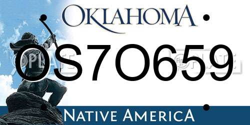 OS7O659 Oklahoma License Plate