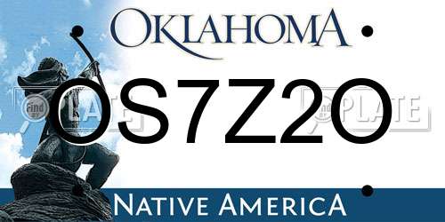 OS7Z2O Oklahoma License Plate