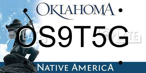 OS9T5G Oklahoma License Plate