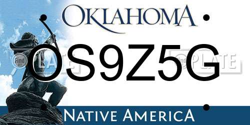 OS9Z5G Oklahoma License Plate