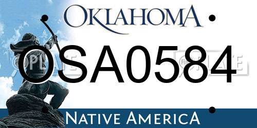 OSA0584 Oklahoma License Plate
