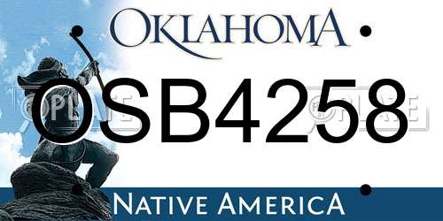 OSB4258 Oklahoma License Plate