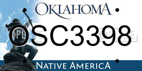OSC3398 Oklahoma License Plate