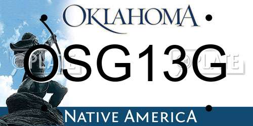 OSG13G Oklahoma License Plate