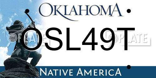 OSL49T Oklahoma License Plate