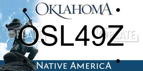 OSL49Z Oklahoma License Plate