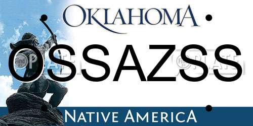 OSSAZSS Oklahoma License Plate