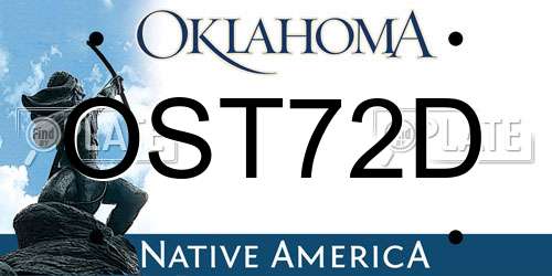 OST72D Oklahoma License Plate