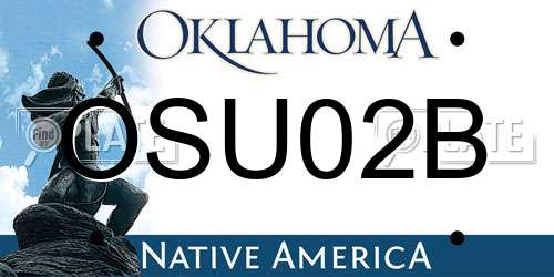 OSU02B Oklahoma License Plate
