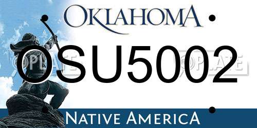 OSU5002 Oklahoma License Plate