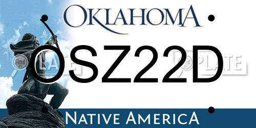 OSZ22D Oklahoma License Plate