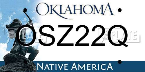 OSZ22Q Oklahoma License Plate