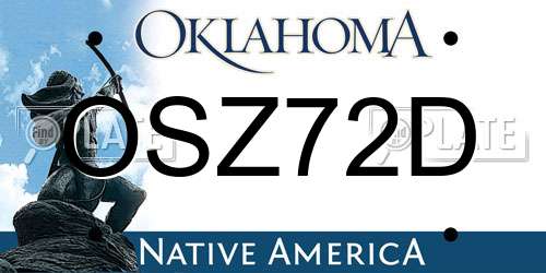 OSZ72D Oklahoma License Plate