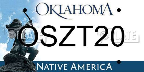 OSZT20 Oklahoma License Plate