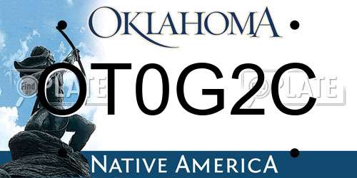 OT0G2C Oklahoma License Plate