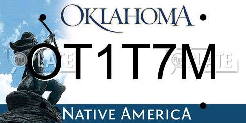 OT1T7M Oklahoma License Plate