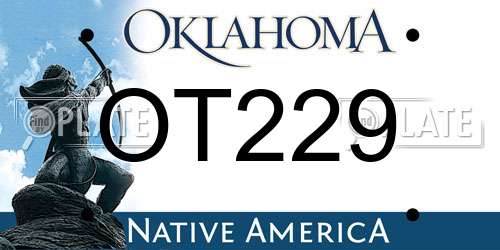 OT229 Oklahoma License Plate