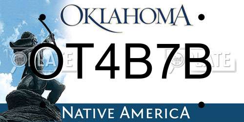 OT4B7B Oklahoma License Plate