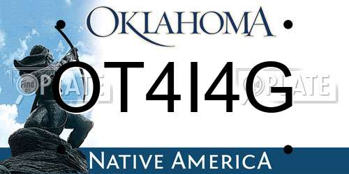 OT4I4G Oklahoma License Plate