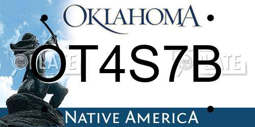 OT4S7B Oklahoma License Plate