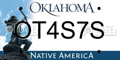 OT4S7S Oklahoma License Plate