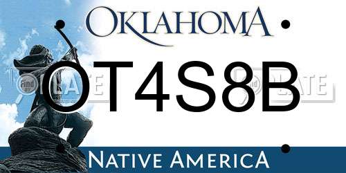 OT4S8B Oklahoma License Plate